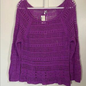 NWT Open Knit Purple Sweater